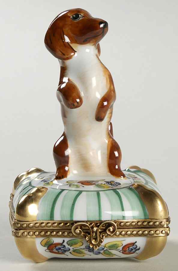 Chamart Exclusives Limoges Box Dachsund On Pillow - No Box by Chamart Exclusives-1