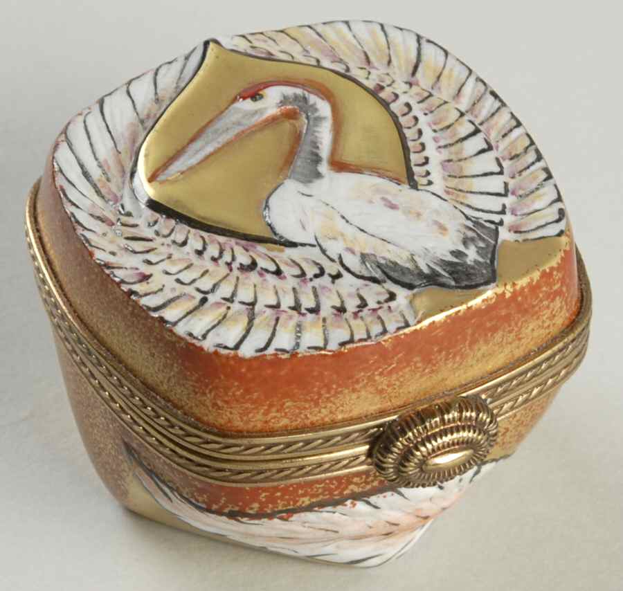 Chamart Exclusives Limoges Box Crane Gold Box - No Box by Chamart Exclusives-1