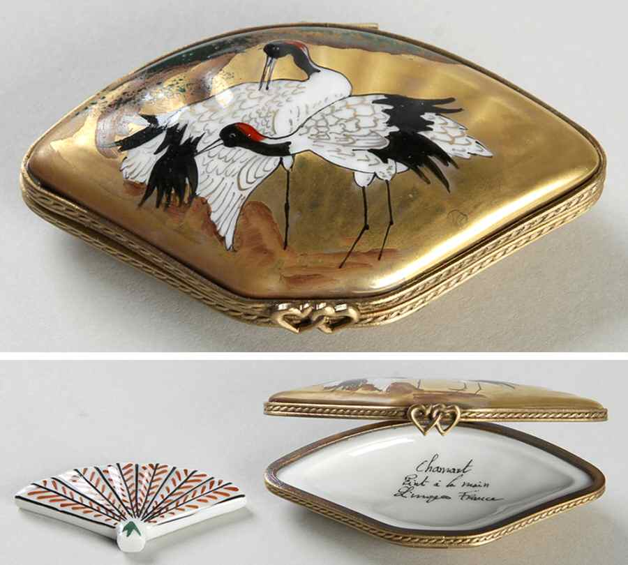 Chamart Exclusives Limoges Box Asian Crane Fan - Boxed by Chamart Exclusives-1