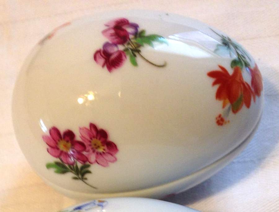 Chamart Exclusives Limoges Box Red Floral Egg Box - Boxed by Chamart Exclusives-1