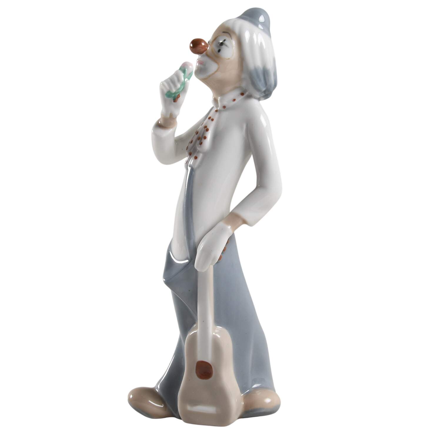 Casades Figurines Clown With Flower And Guitar-Glossy - No Box by Casades Porcelain-1