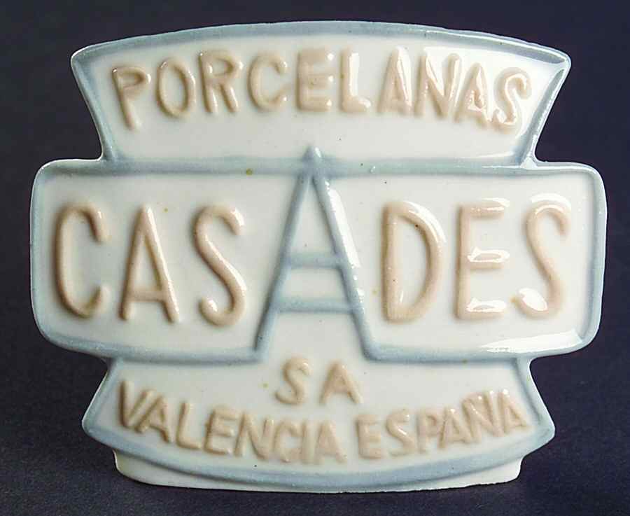 Advertising Signs White With Tan Letters & Blue Trim - Advertising Signs by Casades Porcelain-1