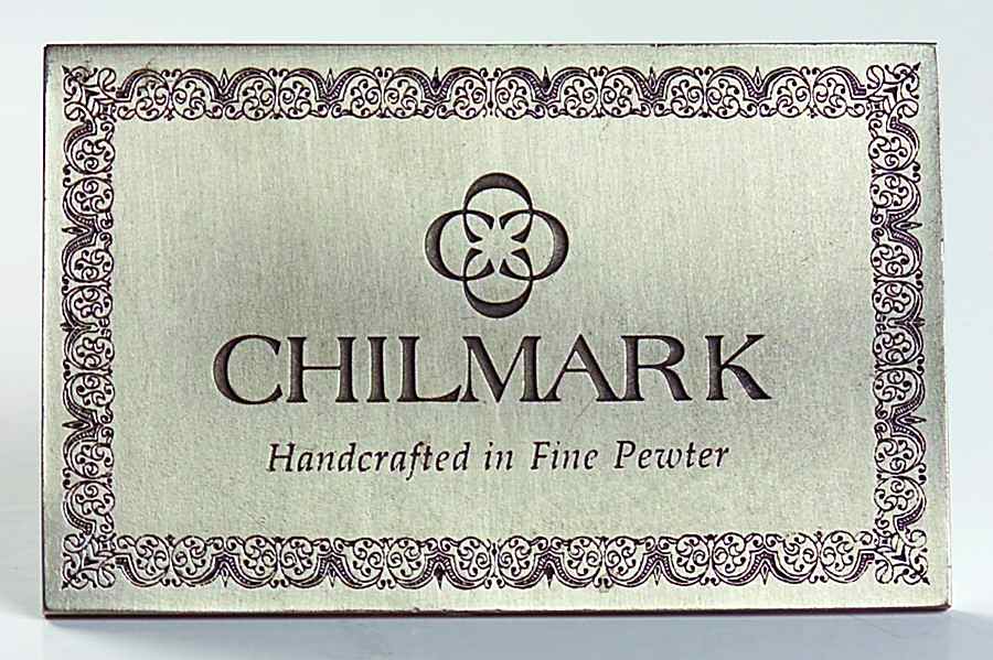 Advertising Signs Black On Pewter, Scroll Bdr - Advertising Signs by Chilmark Pewter-1