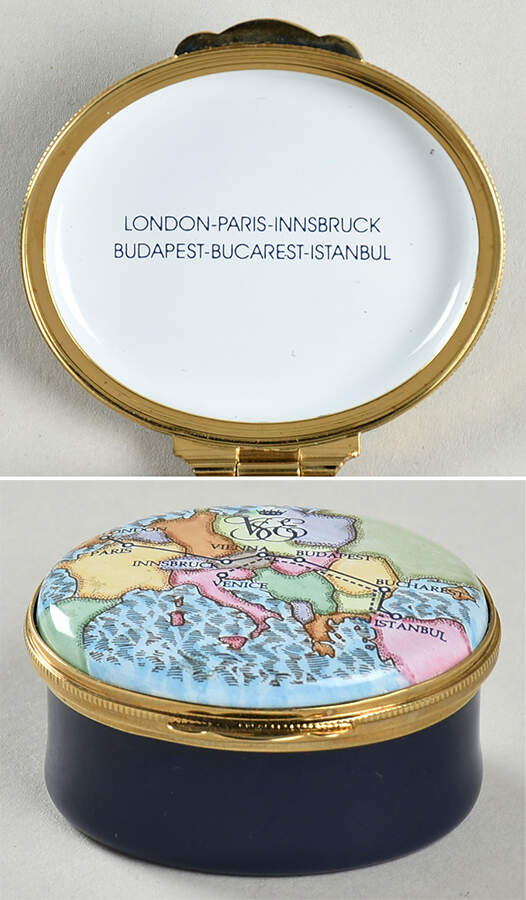 Crummles & Co Enamel Boxes Orient Express Route Map - Boxed by Crummles & Co-1