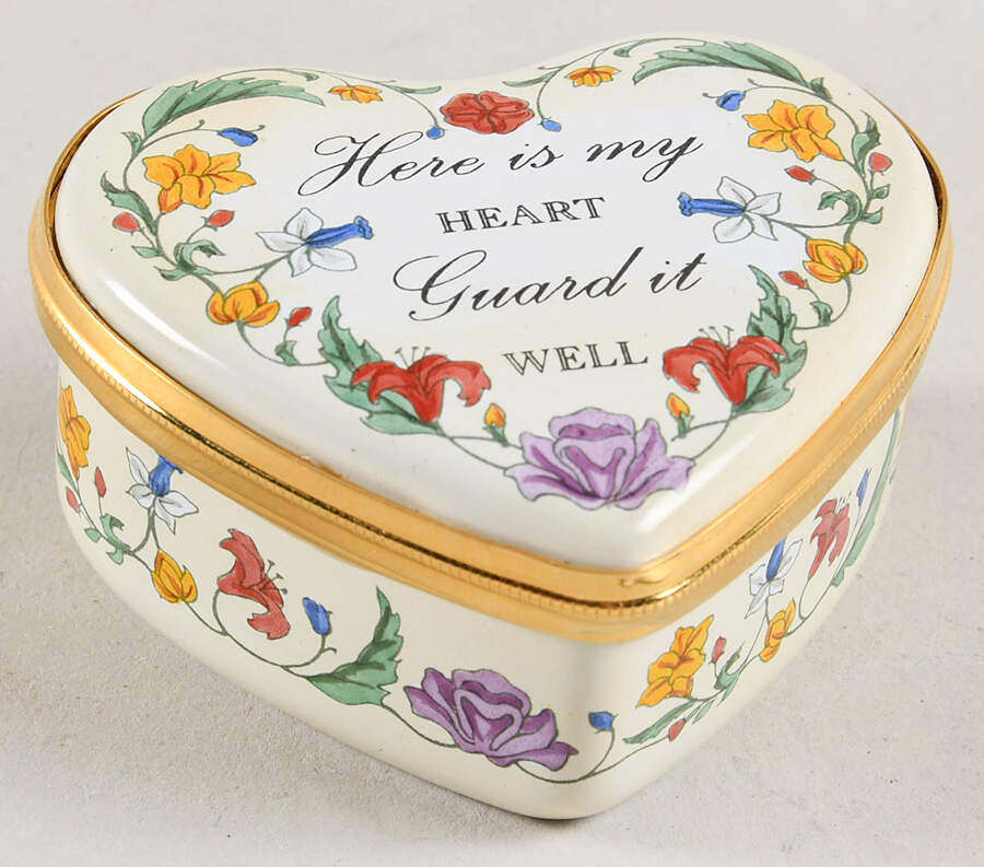 Crummles & Co Enamel Boxes Here Is My Heart,Guard It Well - Boxed by Crummles & Co-1