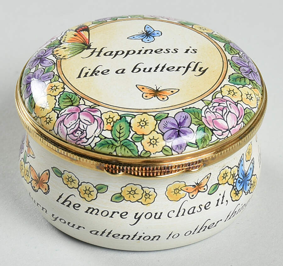 Crummles & Co Enamel Boxes Happiness Is Like A Butterfly - Boxed by Crummles & Co-1