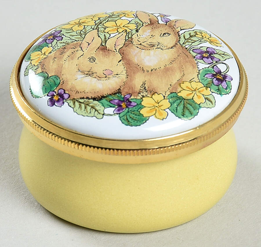 Crummles & Co Enamel Boxes Pair Of Bunnies - Boxed by Crummles & Co-1