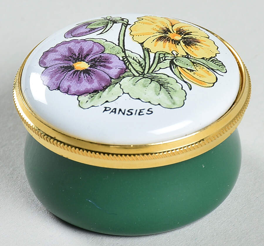 Crummles & Co Enamel Boxes Pansies - Boxed by Crummles & Co-1