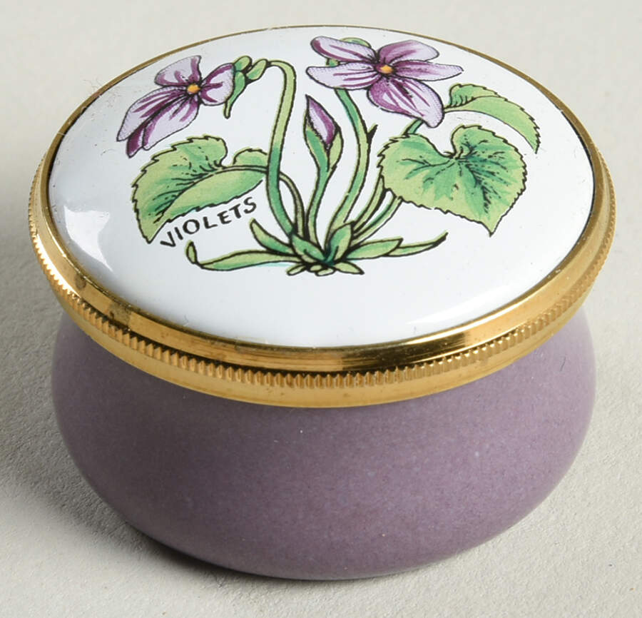 Crummles & Co Enamel Boxes Violets Flowers - Boxed by Crummles & Co-1