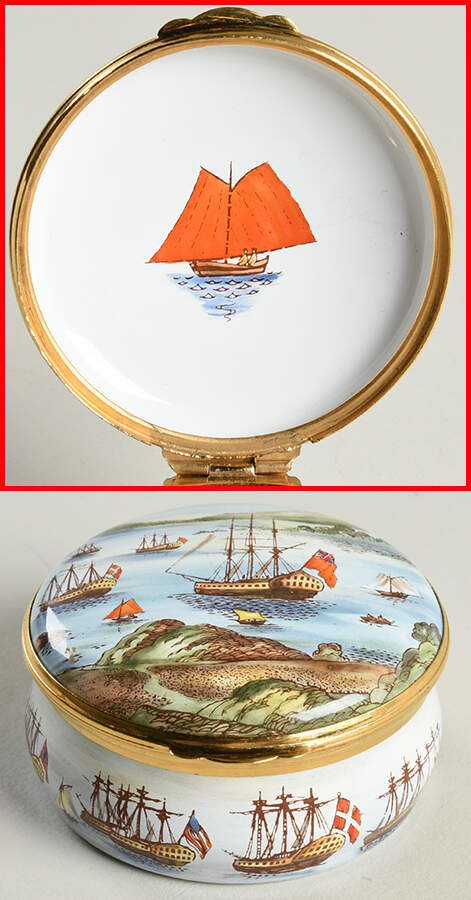 Crummles & Co Enamel Boxes Ships At Anchor At Whampoa Reach - Boxed by Crummles & Co-1
