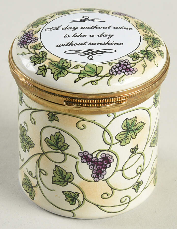 Crummles & Co Enamel Boxes A Day Without Wine Is Like A Day Without - Boxed by Crummles & Co-1