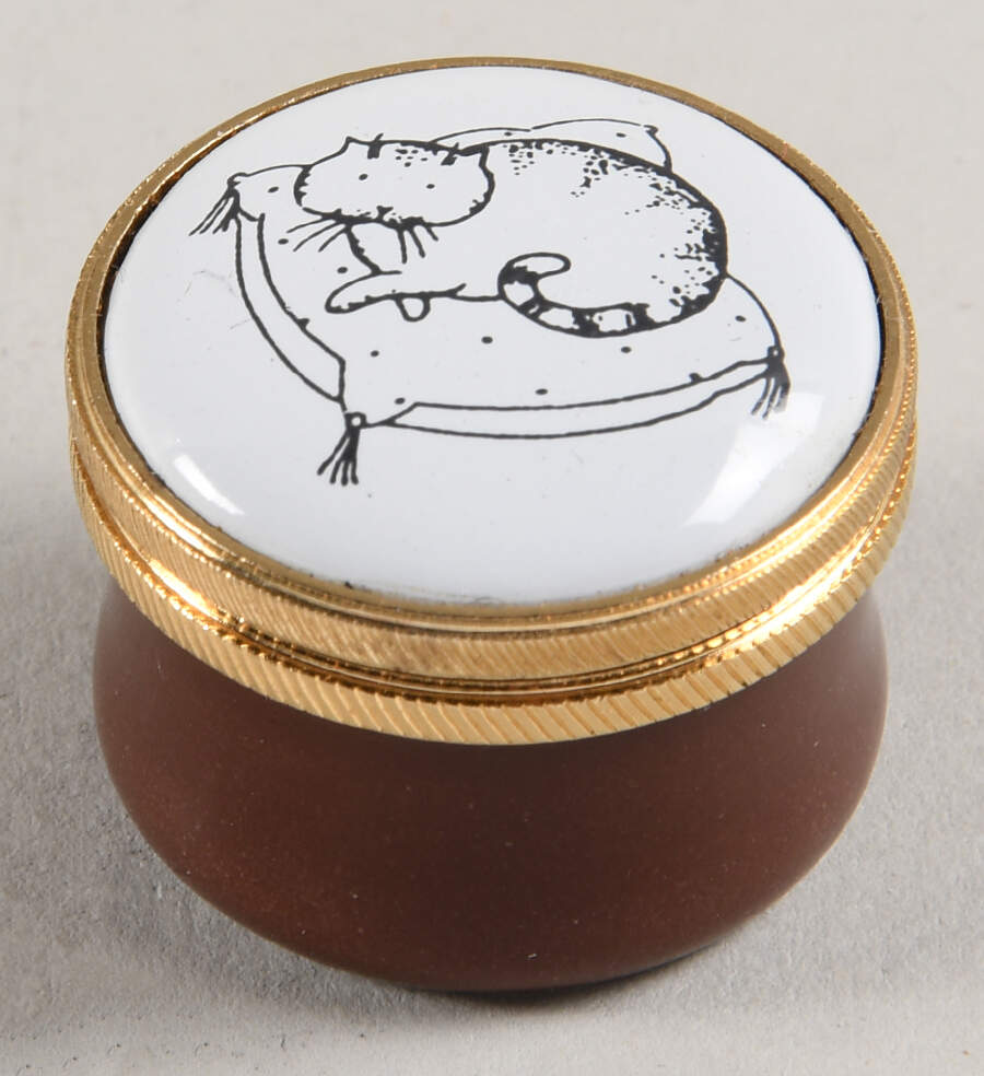 Crummles & Co Enamel Boxes Cat On Pillow - No Box by Crummles & Co-1