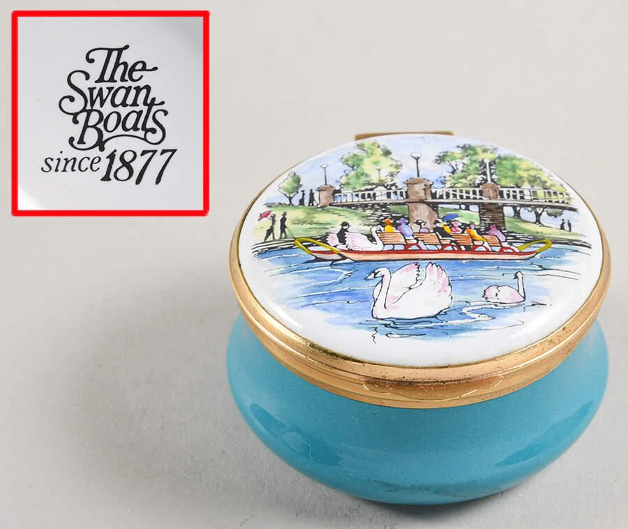 Crummles & Co Enamel Boxes The Swan Boats Since 1877 - Boxed by Crummles & Co-1
