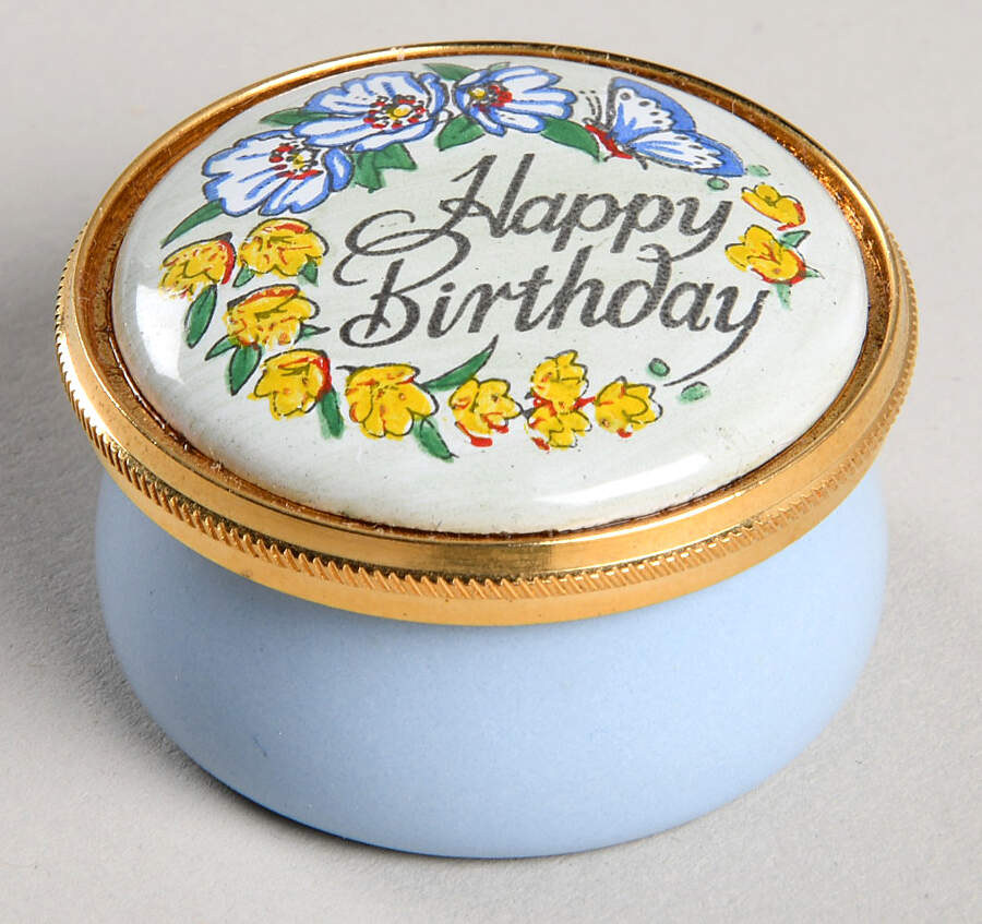 Crummles & Co Enamel Boxes Happy Birthday-Flowers - No Box by Crummles & Co-1