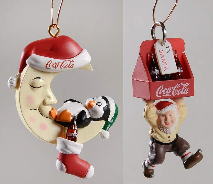 Coca-Cola Town Square Elf And Penguin On Moon-Set Of 2 - Boxed by Coca-Cola-1