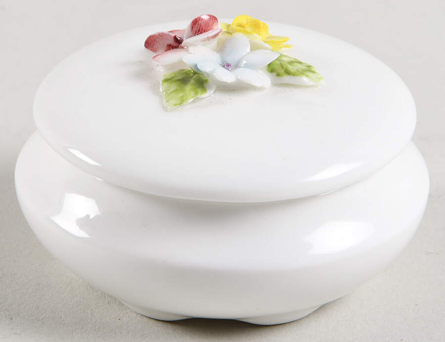 Coalport Florals Round Box With Flowers No Gold Trim - No Box by Coalport-1
