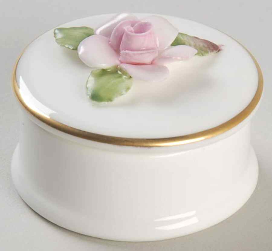 Coalport Florals Round Rose Box - With Box by Coalport-1
