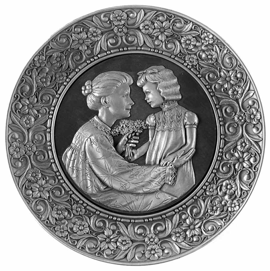 Mother's Day Plate Flowers In A Tiny Hand - No Box by Chilmark Pewter-1