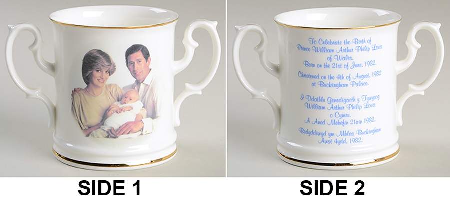 Coronet Pottery Royalty Giftware Prince William Birth Loving Cup - No Box by Coronet Pottery-1