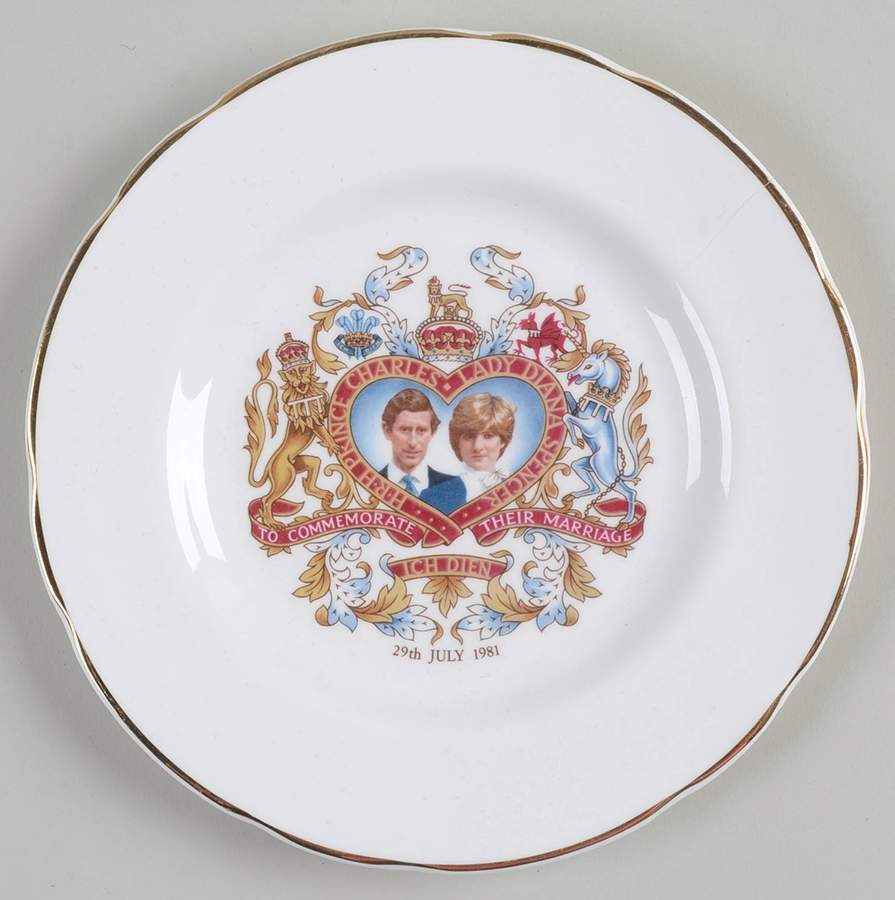 Royalty Giftware Charles & Diana Marriage Plate - No Box by Crown Trent-1