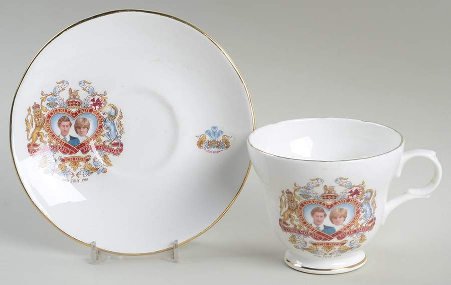 Royalty Giftware Charles & Diana Marriage Cup & Saucer SE - No Box by Crown Trent-1