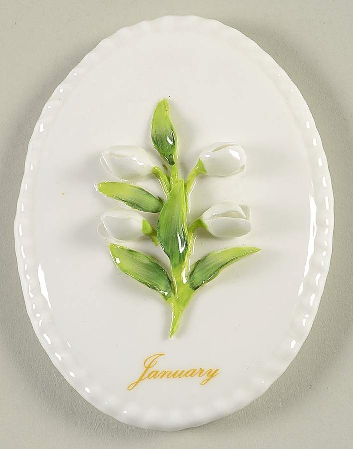 Flower of the Month Plaque January - With Box by Coalport-1
