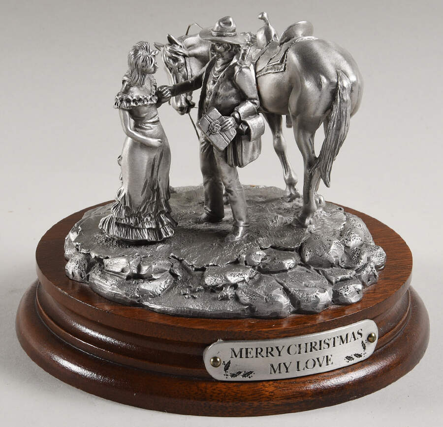 Polland Annual Christmas Figurine Merry Christmas My Love - Boxed by Chilmark Pewter-1
