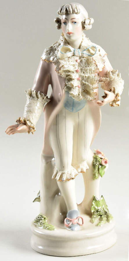 Cordey Figuines Man In Pink Coat With Ruffles - No Box by Cordey China-1