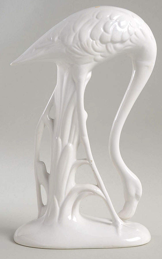 Ceramica de Cuernavaca Figurines Crane-White - No Box by Ceramica de Cuernavaca-1
