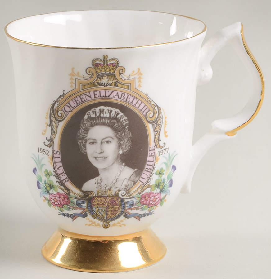 British Royalty Giftware Items Elizabeth Ii Silver Jubilee Mug - No Box by Canada-1