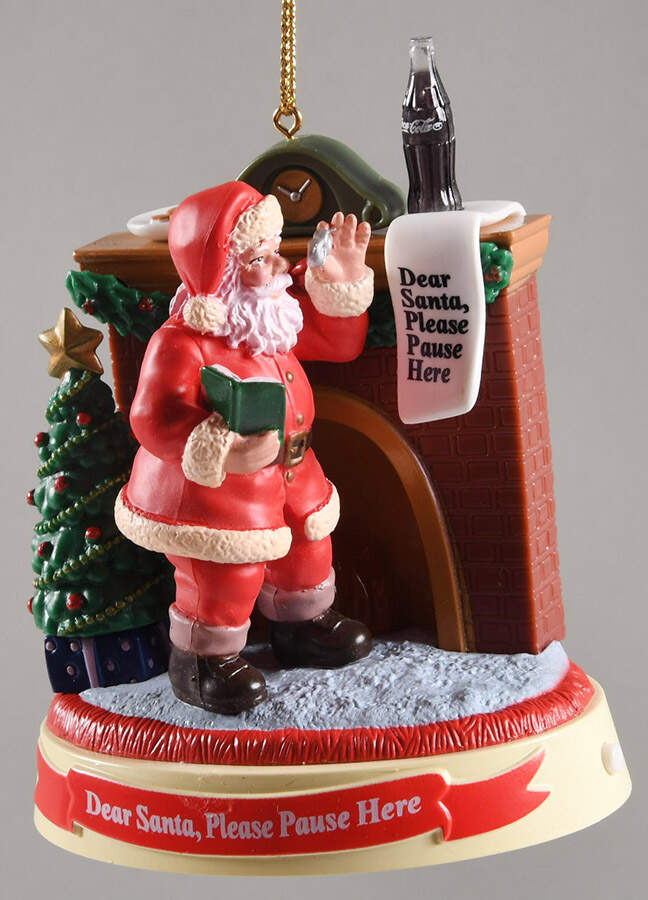 Musical Ornament Dear Santa, Please Pause Here-Chimney - With Box by Coca-Cola-1
