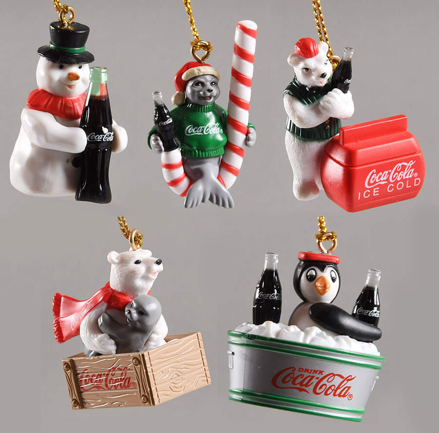 Trim a Tree Ornament Seal,Snowman,Polar Bear,Penguin-Set Of 5 - Boxed by Coca-Cola-1