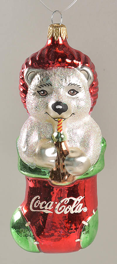 Blown Glass Ornaments Polar Bear - No Box by Coca-Cola-1