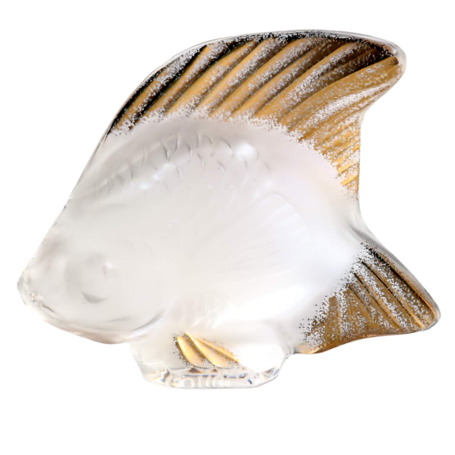Aquarium Fish Fish - Clear Gold Stamped - Boxed by Lalique-1