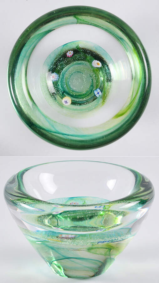 Raindrop Collection Emerald 4" Dish - No Box by Caithness-1