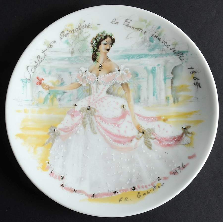 Women of The Century Scarlet En Crinoline - No Box by D'Arceau Limoges-1