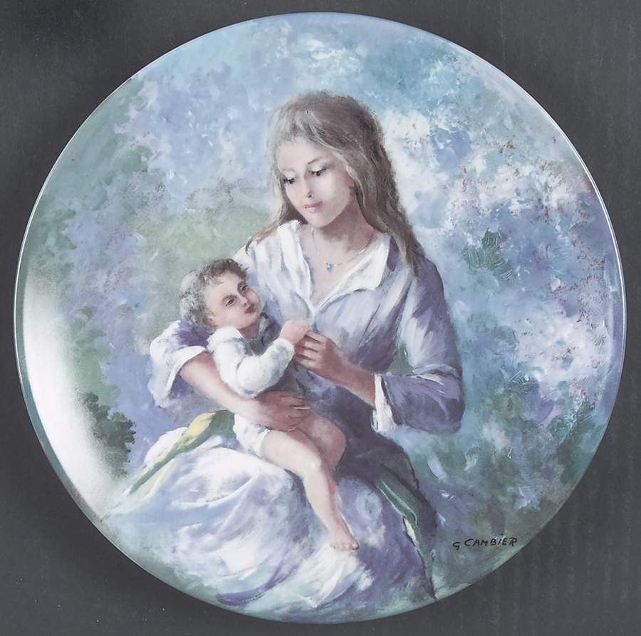 Cambier Mothers Day Plate Monique & Francois - Boxed by D'Arceau Limoges-1
