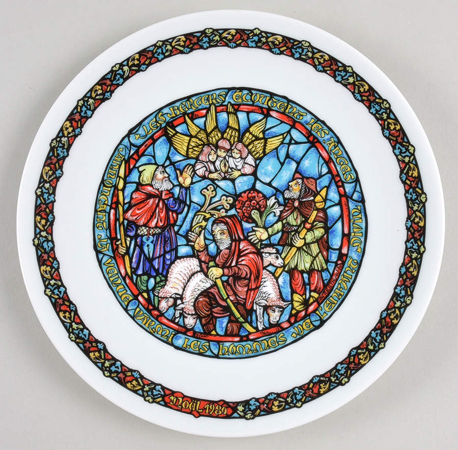 Noel Vitrail-Christmas Plate Tidings Of Great Joy - Boxed by D'Arceau Limoges-1
