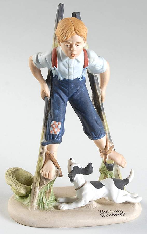 Norman Rockwell Figurines Boy On Stilts - With Box by Danbury Mint-1