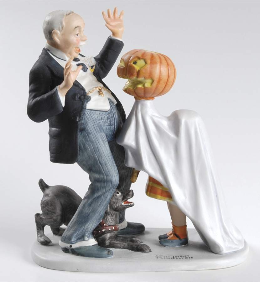 Norman Rockwell Figurines Trick Or Treat - Boxed by Danbury Mint-1