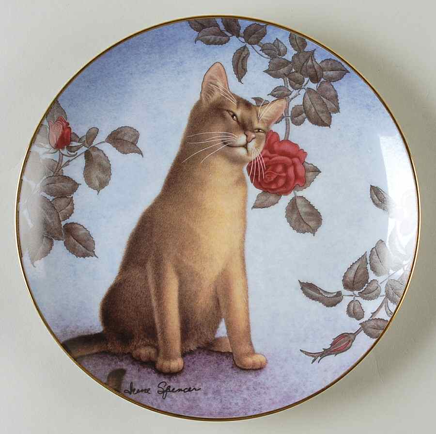 Cats and Flowers The Cheek Of Araby - No Box by Danbury Mint-1