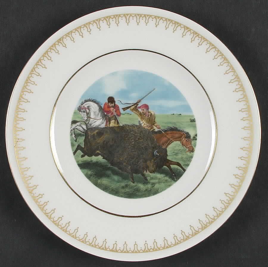 Currier & Ives The Buffalo Hunt - No Box by Danbury Mint-1