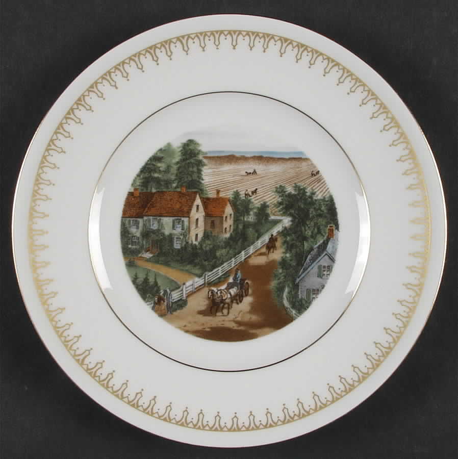 Currier & Ives The Western Farmer's Home - No Box by Danbury Mint-1