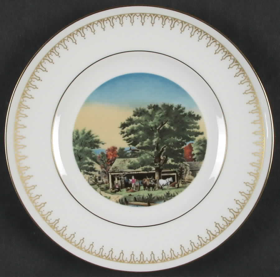 Currier & Ives Autumn In New England - No Box by Danbury Mint-1