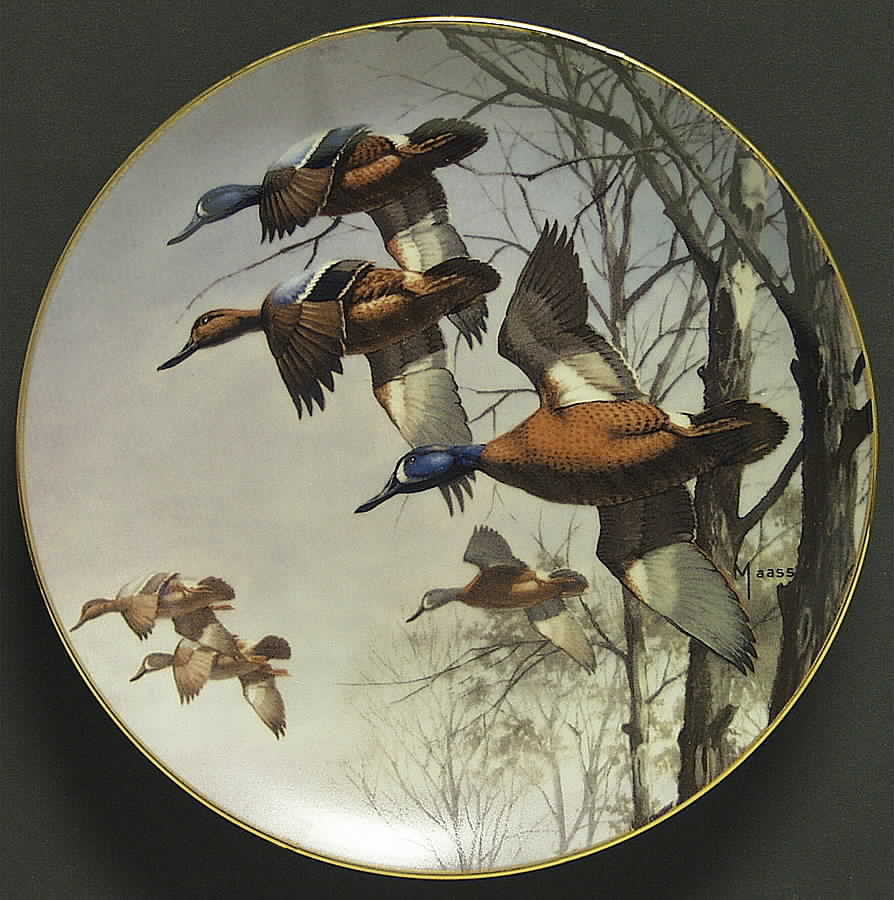 Ducks Taking Flight Misty Morning - No Box by Danbury Mint-1
