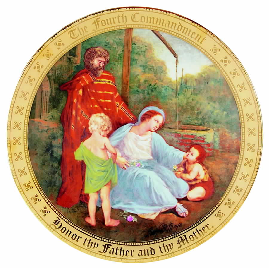 Ten Commandments Honor Thy Father And Mother - No Box by Danbury Mint-1