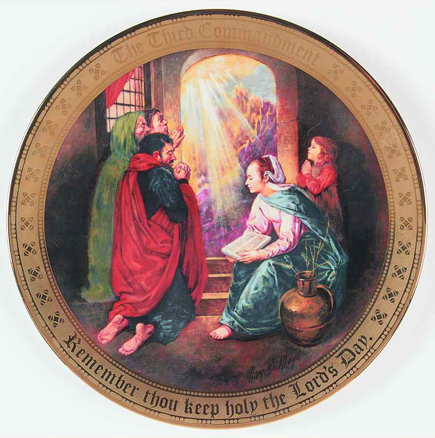 Ten Commandments Remember Thou Keep Holy The Lords Day - No Box by Danbury Mint-1