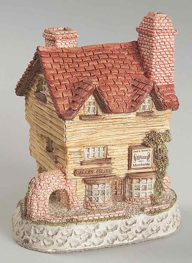 At the Center of the Village The Wine Merchant - Boxed by David Winter-1