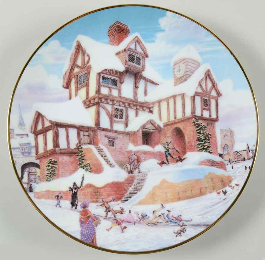 David Winter Cottage Plates Scrooge's Counting House - Boxed by David Winter-1