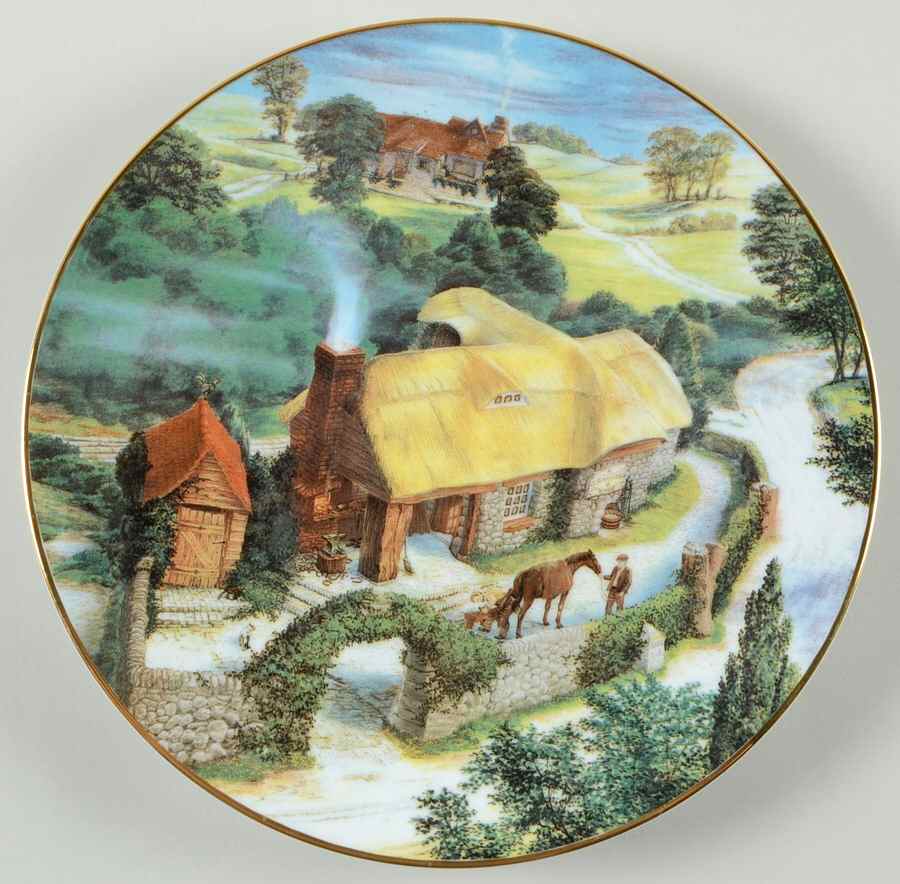 David Winter Cottage Plates Little Forge - Boxed by David Winter-1